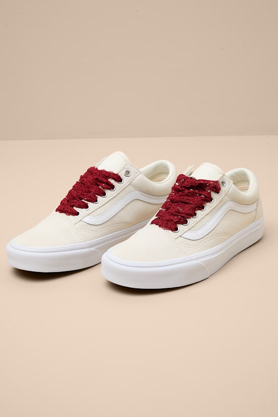 Old Skool Pop Lace Marshmallow Suede Leather Sneakers 2
