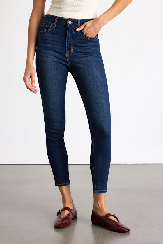 Alizah Dark Wash High-Rise Skinny Jeans 3