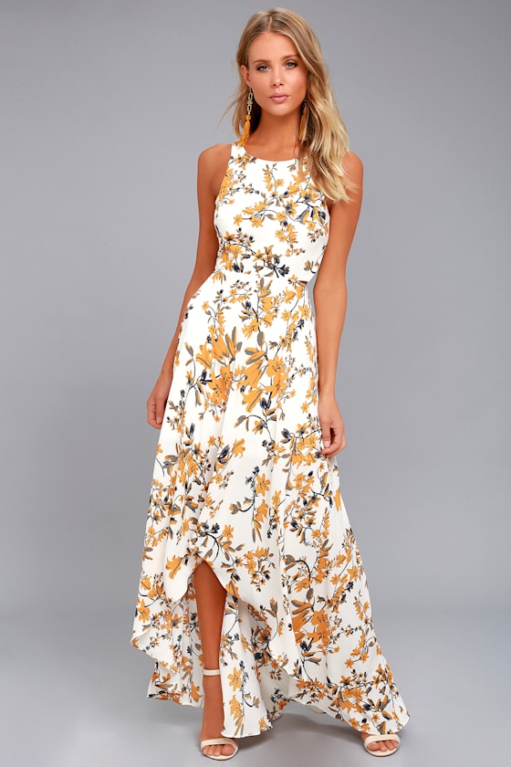 Ali & Jay Bohemian Rhapsody Cream Floral Print Maxi Dress 1
