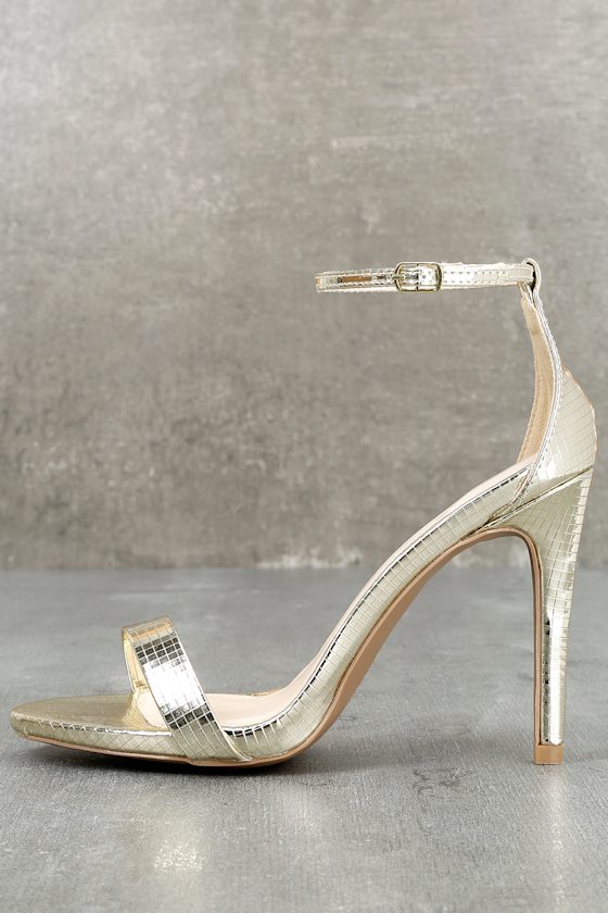 champagne ankle strap heels