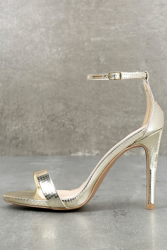 All-Star Cast Champagne Ankle Strap Heels