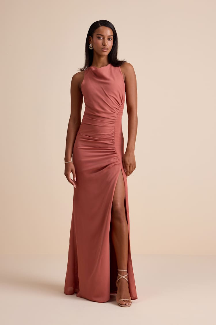 long sleeve maxi dresses near me Iris Long Sleeve Satin Maxi Dress / Black | MESHKI