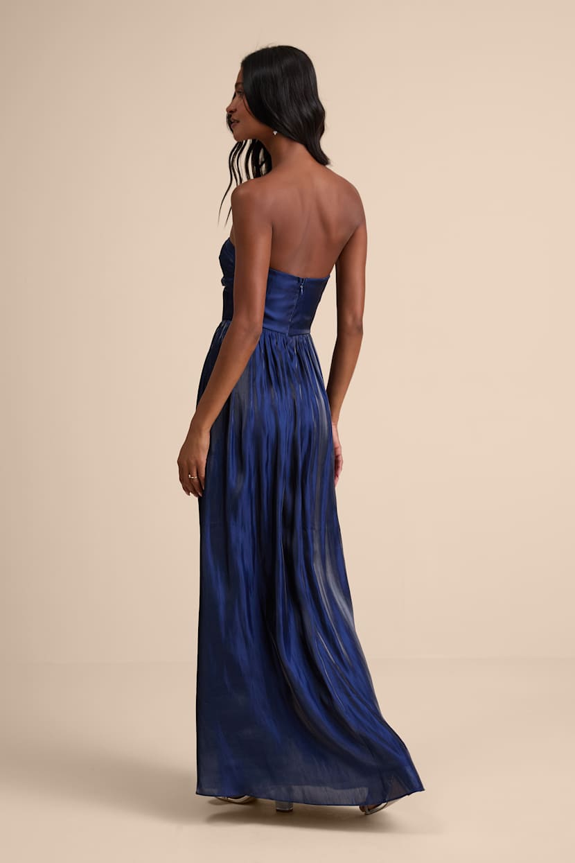 blue basque waist dress Spring Dawn Basque Waist Maxi Dress Floral Blue
