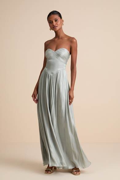 yellow prom dresses strapless Zapaka Women Yellow Long Prom Dress With Slit Strapless Mermaid Beaded Cut-Out Formal Dress With Lace Up Back, Yellow / US24W