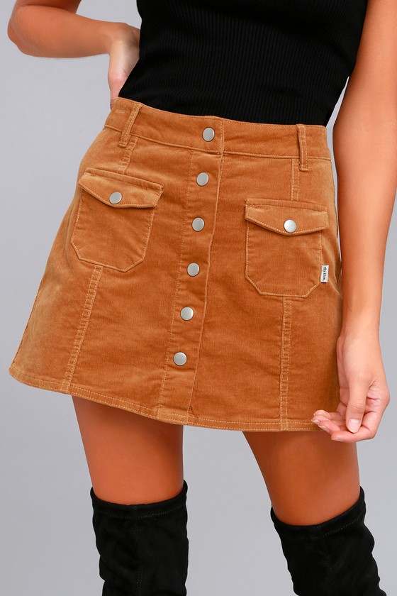 Rhythm Pennylane Skirt - Tan Corduroy Skirt - Mini Skirt