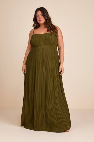 vince green dress Full Size V-Neck Long Sleeve Midi Dress (Plus Size Available) Green / XL main image 0