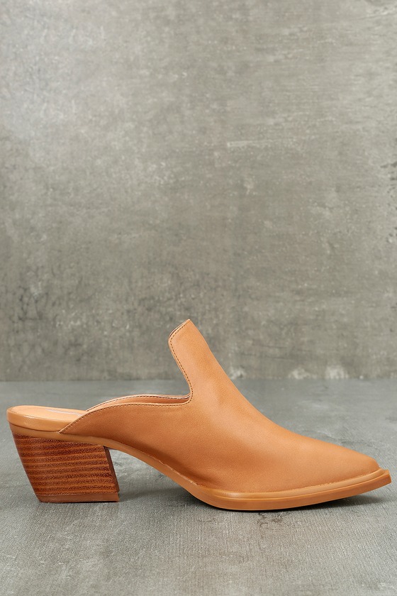 tan mule shoes