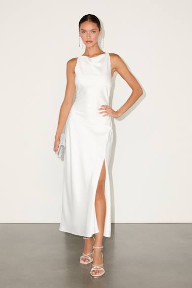 flowy white maxi dress Maiah White Maxi Dress - US 14 main image 0