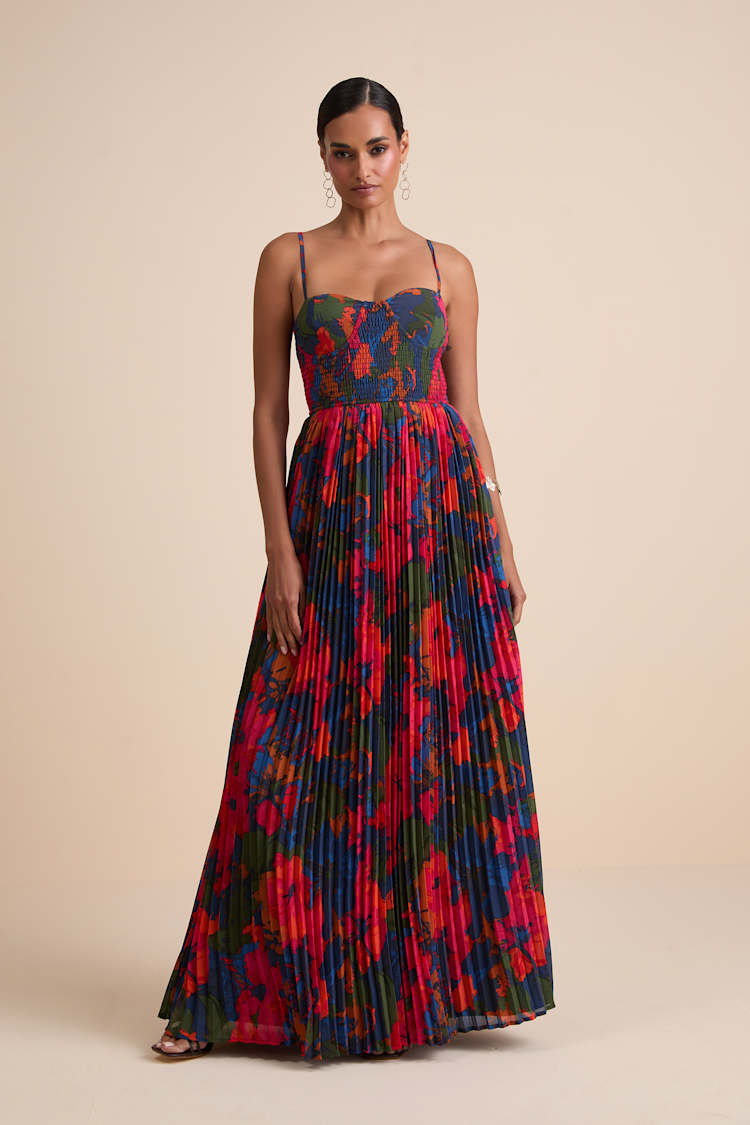 open lace back dress Catch Attention Cowl Neck Abstract Floral Maxi Dress
