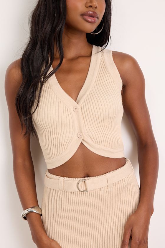 Mariah Cream Ribbed Two-Piece Sweater Midi Dress 3