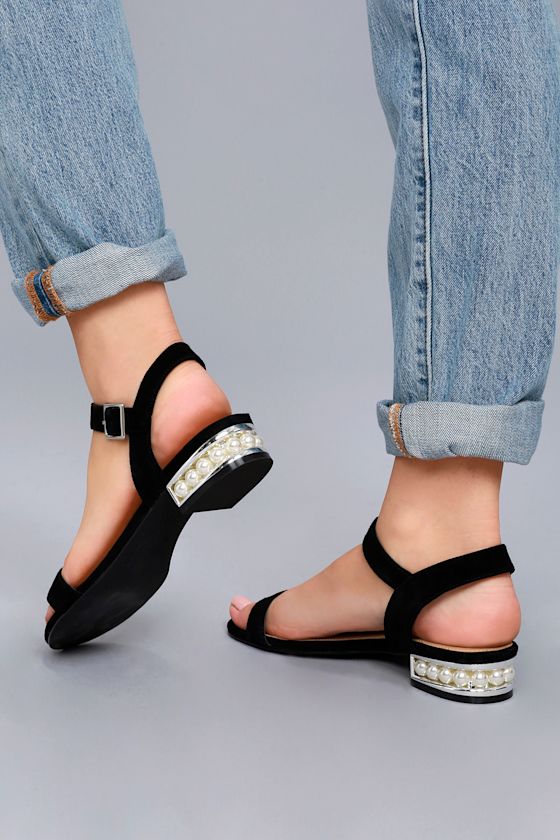 Steve Madden Cashmere Black Suede Leather Sandals 2