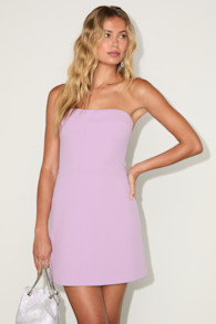 Nadine Lavender Strapless Tie-Back Mini Dress 1