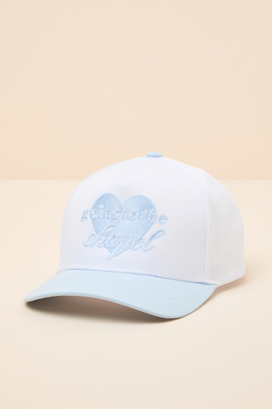 Going To The Chapel Light Blue Embroidered Dad Hat 1