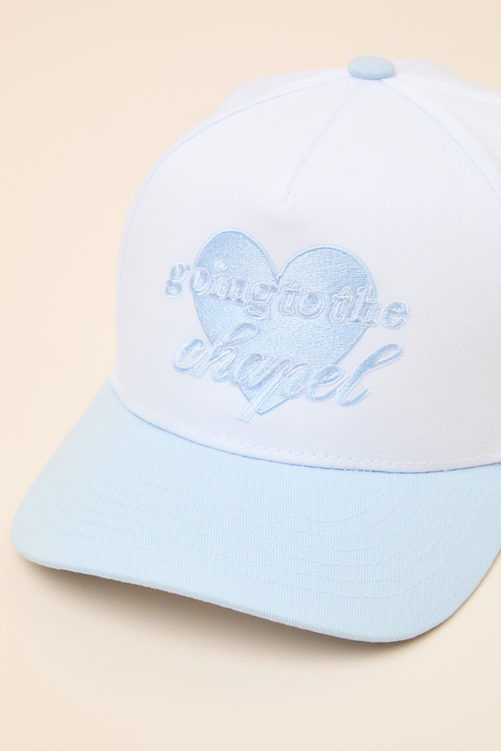 Going To The Chapel Light Blue Embroidered Dad Hat - thumbnail 4