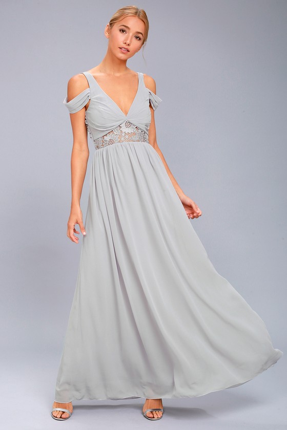 off the shoulder maxi gown