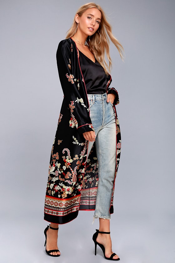 satin kimono top