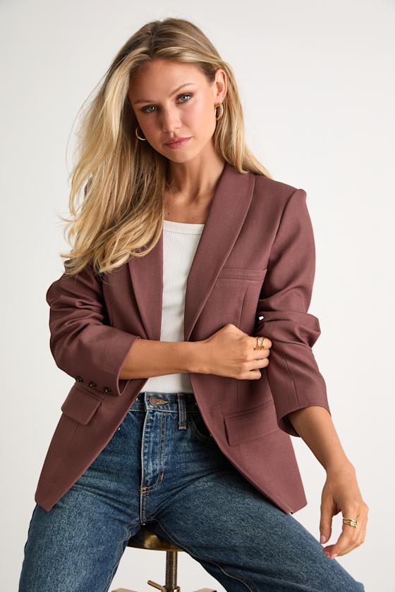 Polished Icon Brown Fitted Blazer 1