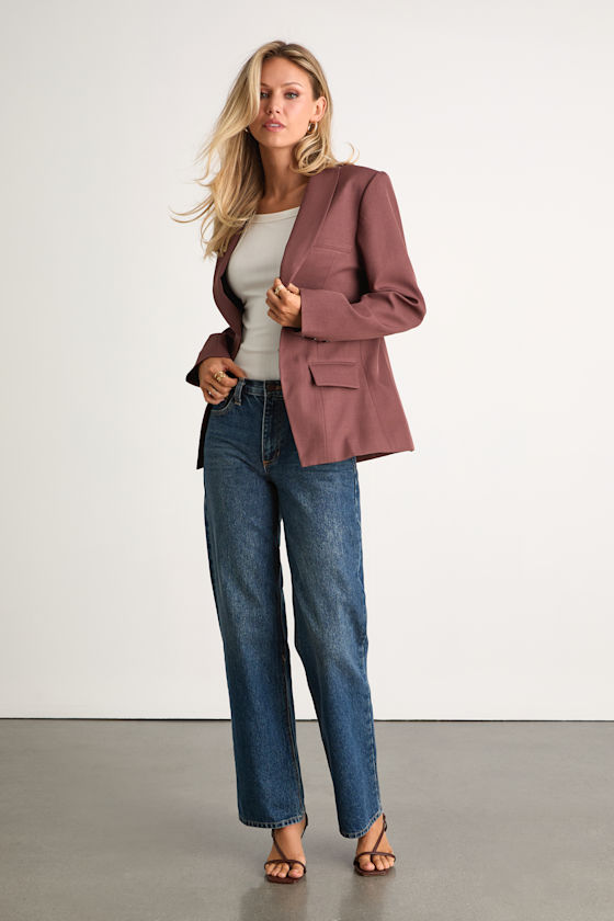 Polished Icon Brown Fitted Blazer - thumbnail 3
