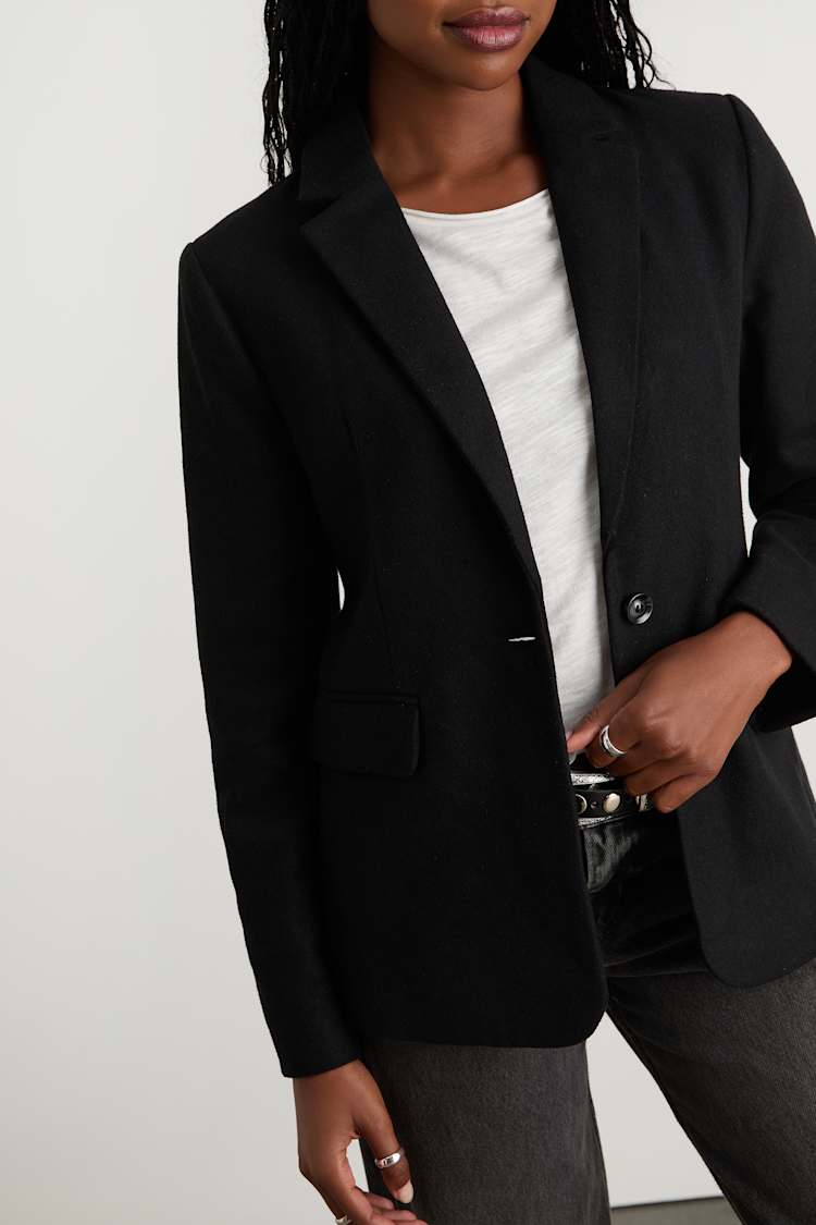 Sophisticated Chic Black Tweed Blazer