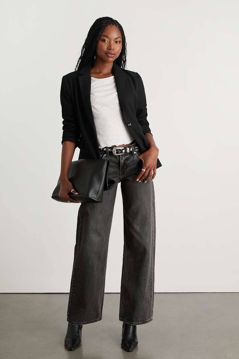 Sophisticated Chic Black Tweed Blazer