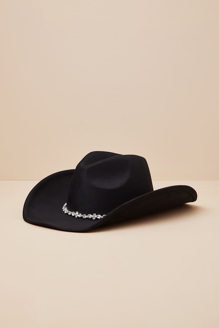 Izarra Black Rhinestone Cowboy Hat