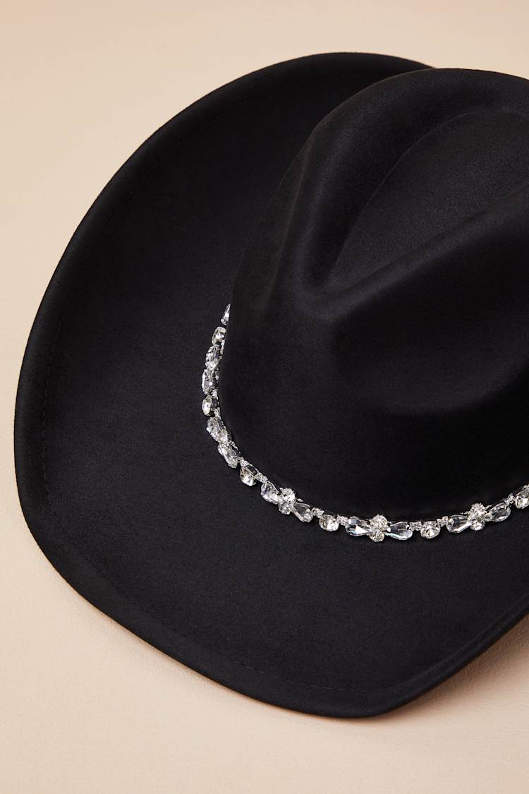Izarra Black Rhinestone Cowboy Hat