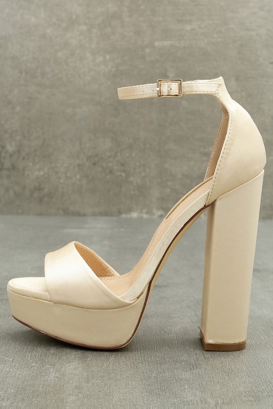 platform heels satin
