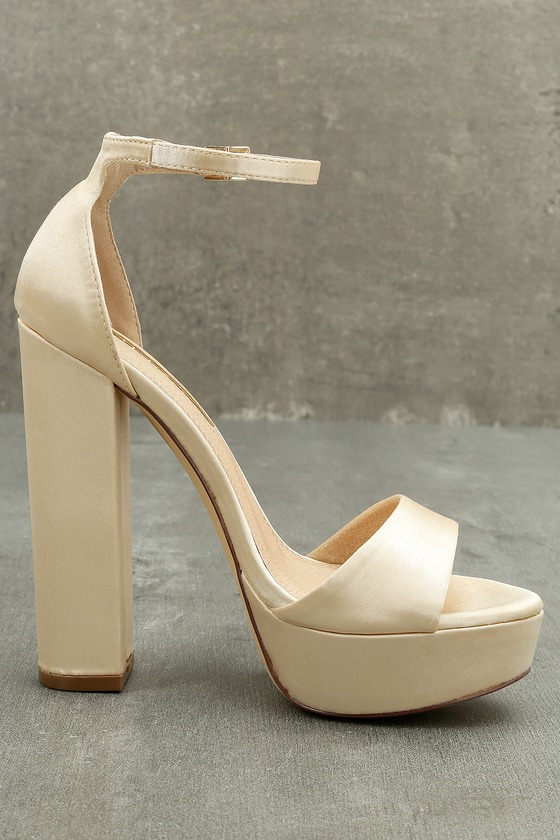 platform heels satin