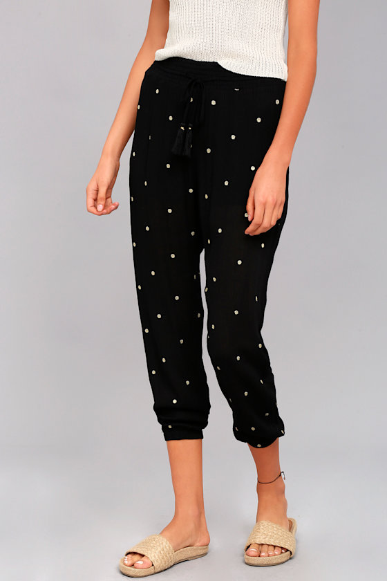 Lots of Luck Black Embroidered Pants 2