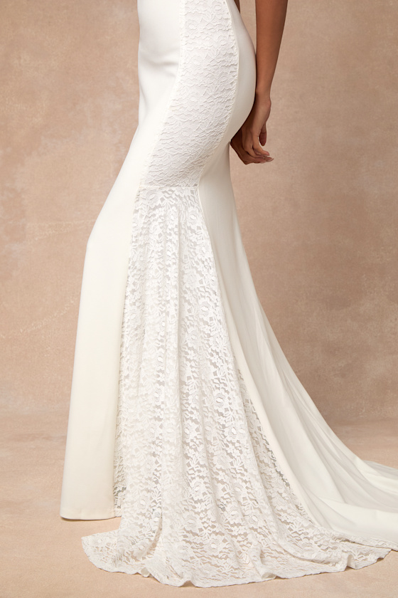 Lilabeth White Lace Mermaid Maxi Dress 2