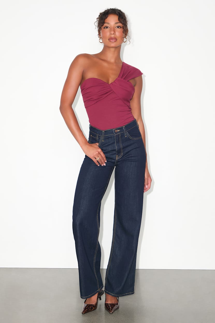 Rudia Berry Pink One-Shoulder Top