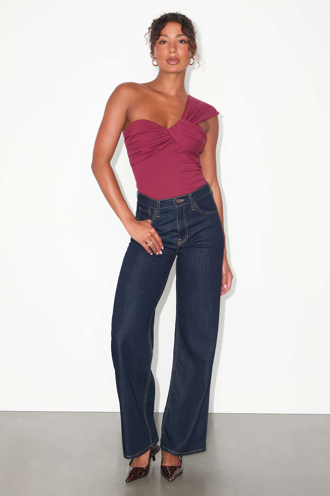 Rudia Berry Pink One-Shoulder Top