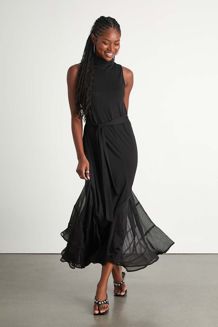 chinese dress ladies Black Strapless Maxi Dress main image 0