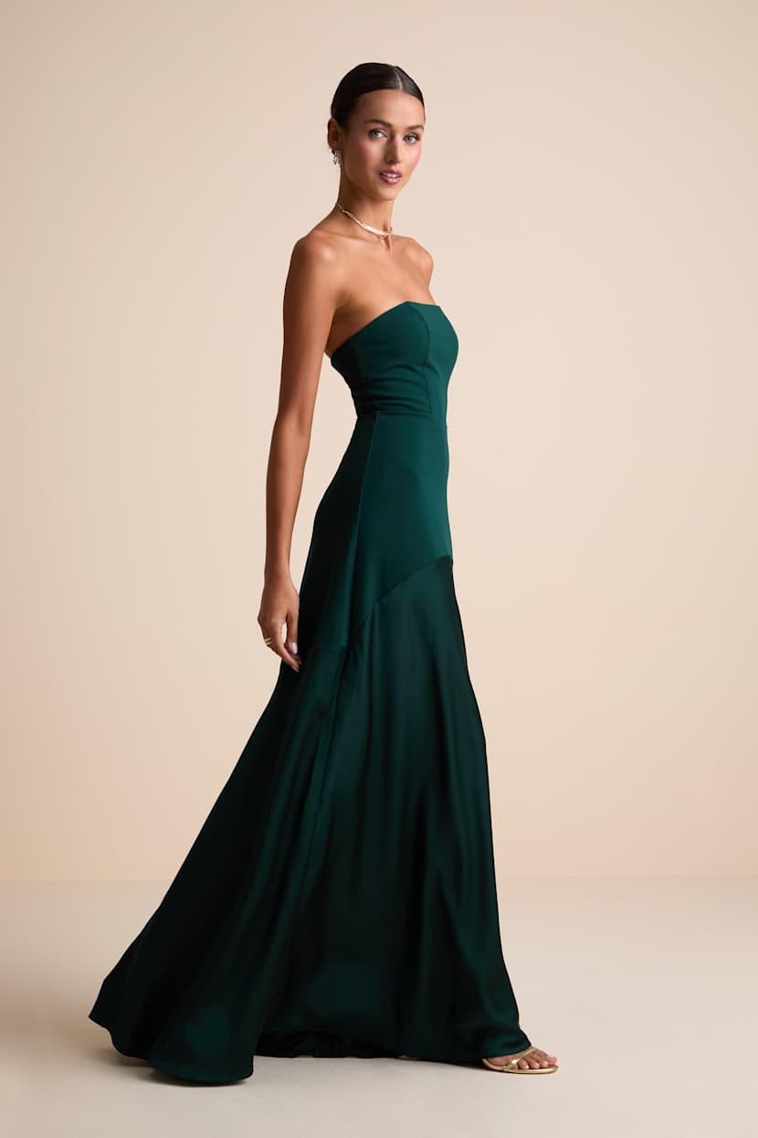 Emerald Maxi Dress - Strapless Maxi Dress - Mixed Media Dress - Lulus Emerald Maxi Dress - Strapless Maxi Dress - Mixed Media Dress - Lulus