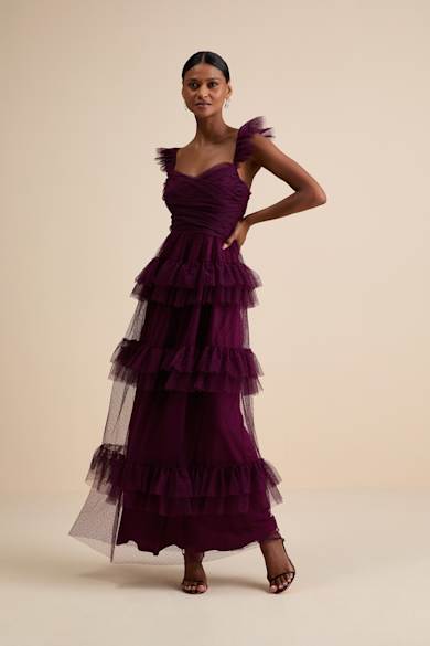 green emerald velvet dress Lila Charming Long Sleeves Floor Length Chiffon Bridesmaid Dresses, Dusty Purple