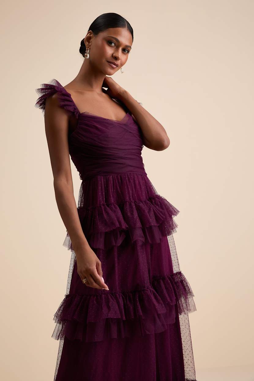 plum mesh dress ASOS Design - Maxi Dress - Women - Polyester/Spandex - 6 US