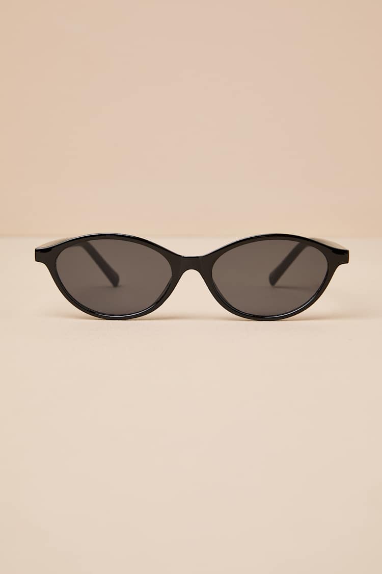 Lulus Kamari Black Oval Sunglasses - Size One Size spm0392_0.jpg main image 2