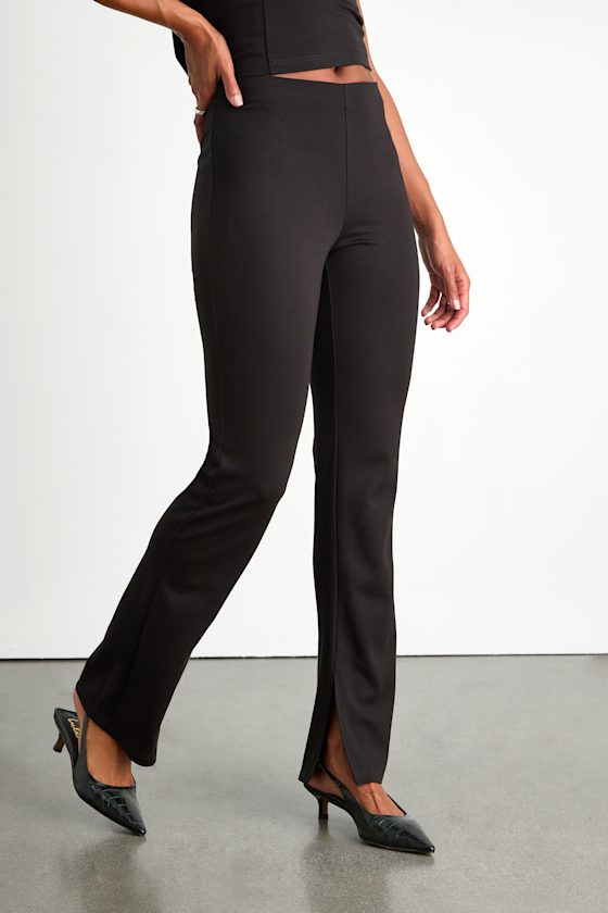 Scarlett Black High-Rise Slip Hem Trousers 2