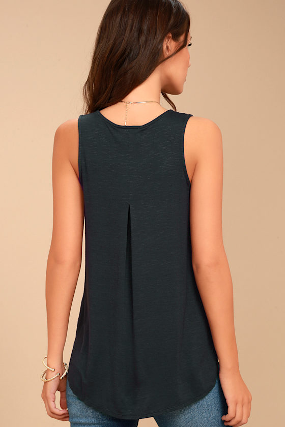 Olive + Oak Otis Charcoal Grey Top Strappy Front Tank