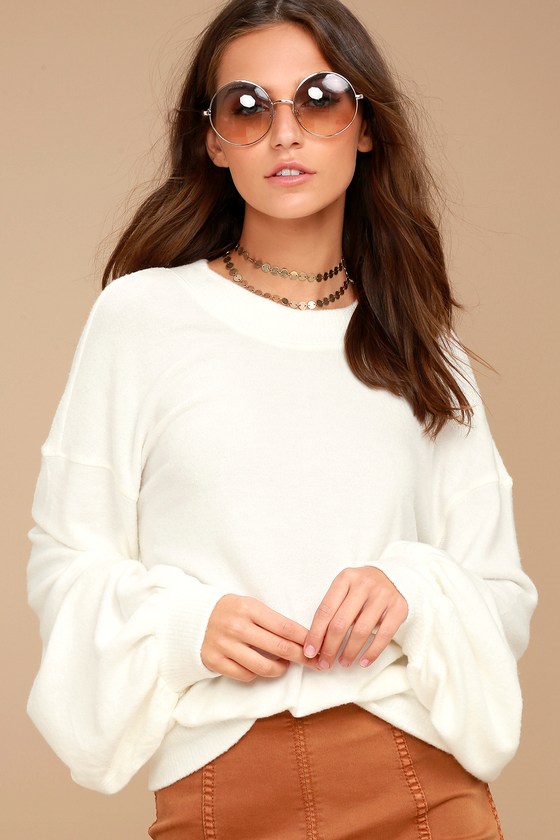 Free people white clearance sweatshirt