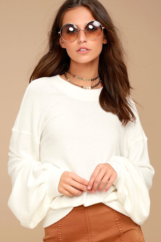 Free People TGIF White Sweatshirt 5