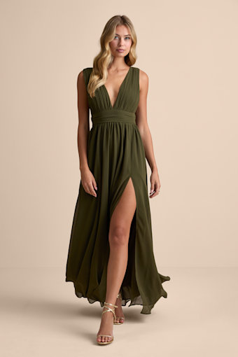 Heavenly Hues Olive Maxi Dress 1