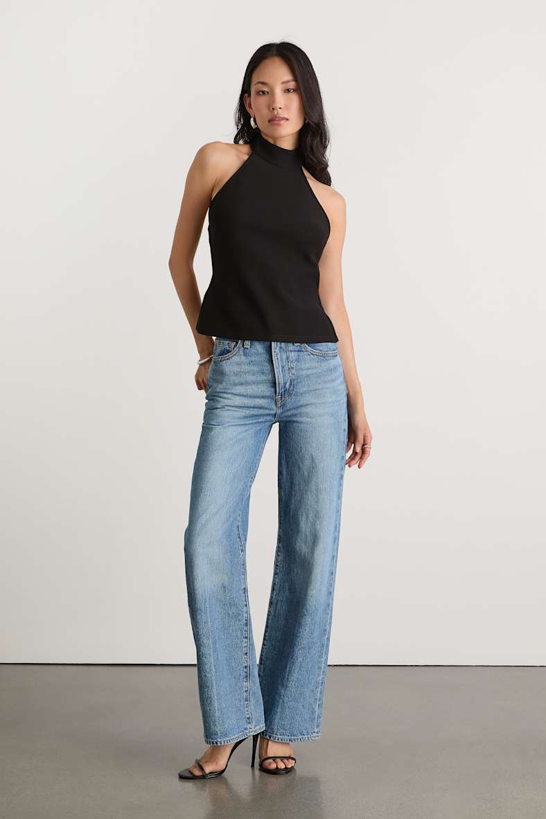 Ilenia Black Strappy Halter Top