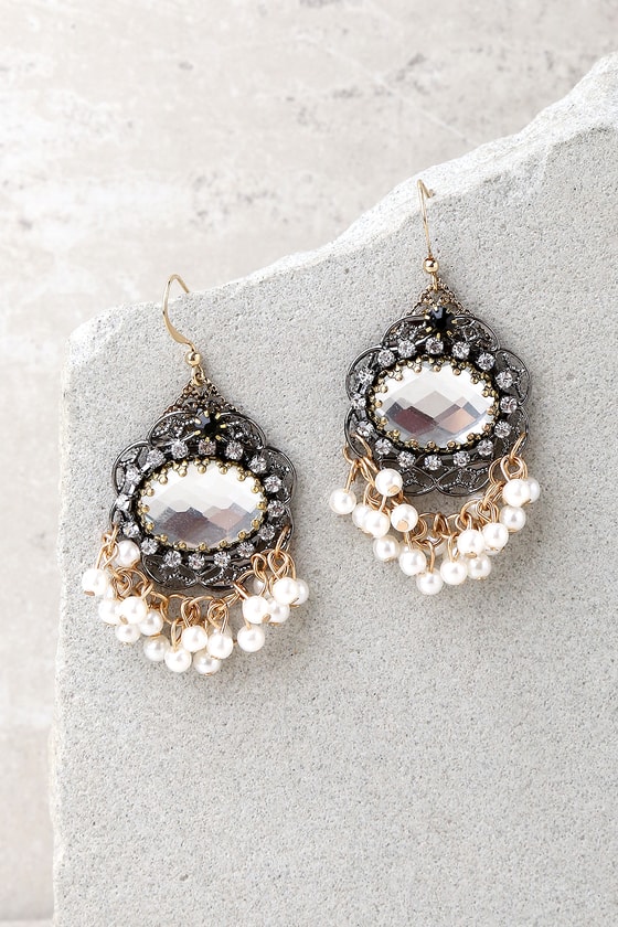 Luxe Looks Gold and Silver Rhinestone Earrings