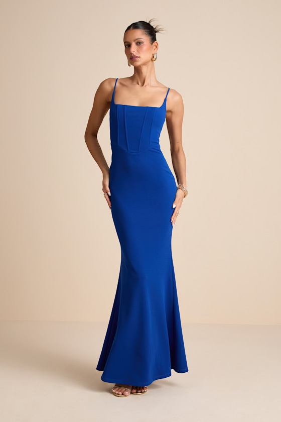 Imre Royal Blue Sleeveless Mermaid Maxi Dress