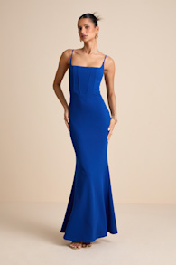 Imre Royal Blue Sleeveless Mermaid Maxi Dress 1