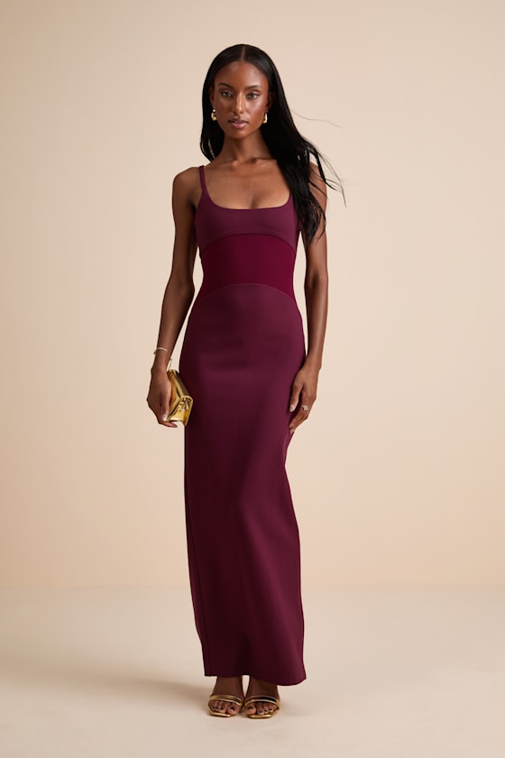 Lasandra Plum Sleeveless Column Maxi Dress 2