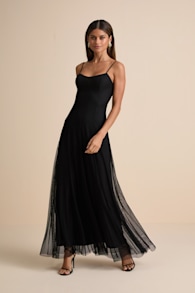 Atori Black Mesh Sleeveless Maxi Dress 1