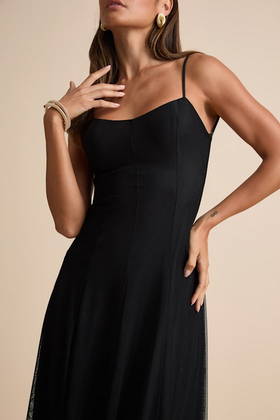 Atori Black Mesh Sleeveless Maxi Dress 2