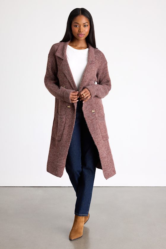 Brown Coatigan - Sweater Coat - Beige Knit Coat - Long Sweater - Lulus